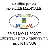 Certificat de acreditare RENAR pentru analize medicale
